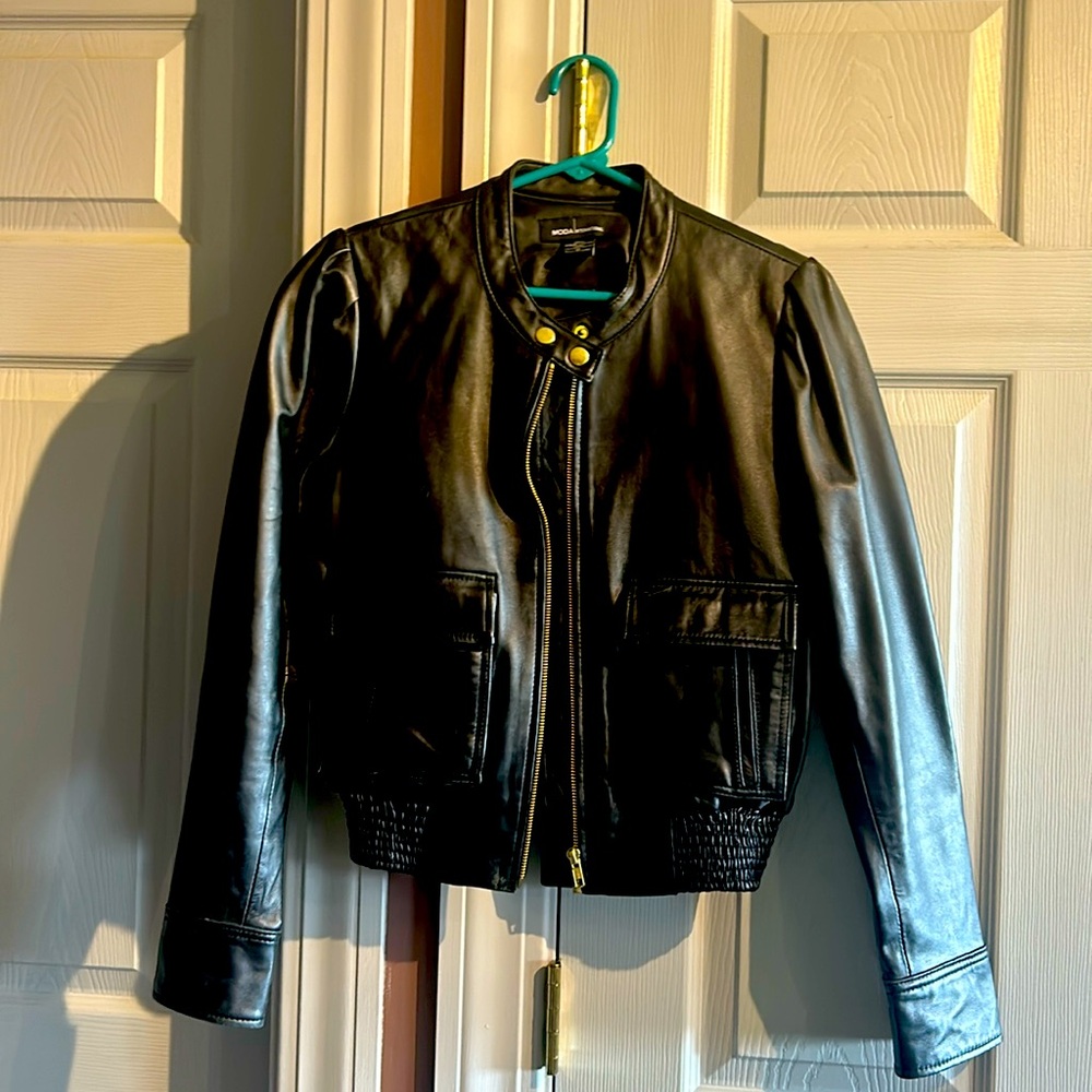 Moda international brand from Victoria’s Secret genuine, leather crop coat